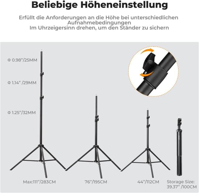 Thumbnail 6 de K&F CONCEPT Lichtstativ 280 cm