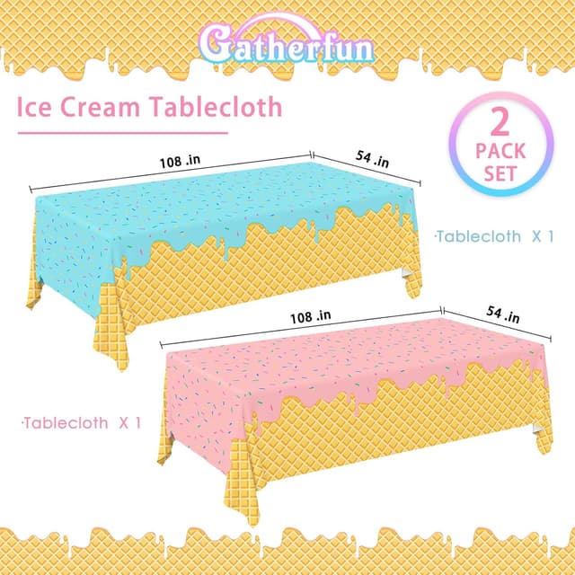 Detalle 2 de Gatherfun Ice Cream Tablecloths 54 x 108 🎉