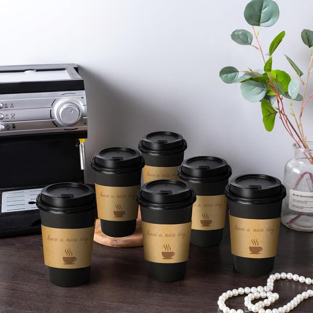 Thumbnail 5 de Lamosi 16 oz Coffee Cups 50 Pack