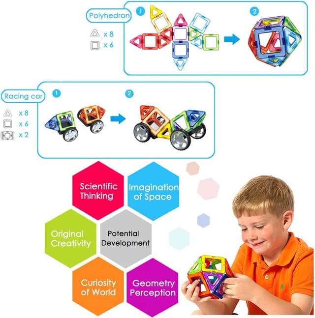 Detalle de LIVEHITOP 109 pièces de blocs de construction magnétiques éducatifs