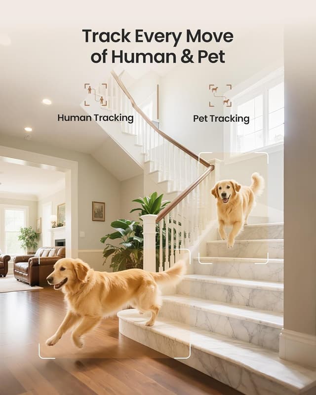 Detalle de ZOSI C518 Telecamera WiFi 4K per interni con visione a 360° e scheda da 64 GB