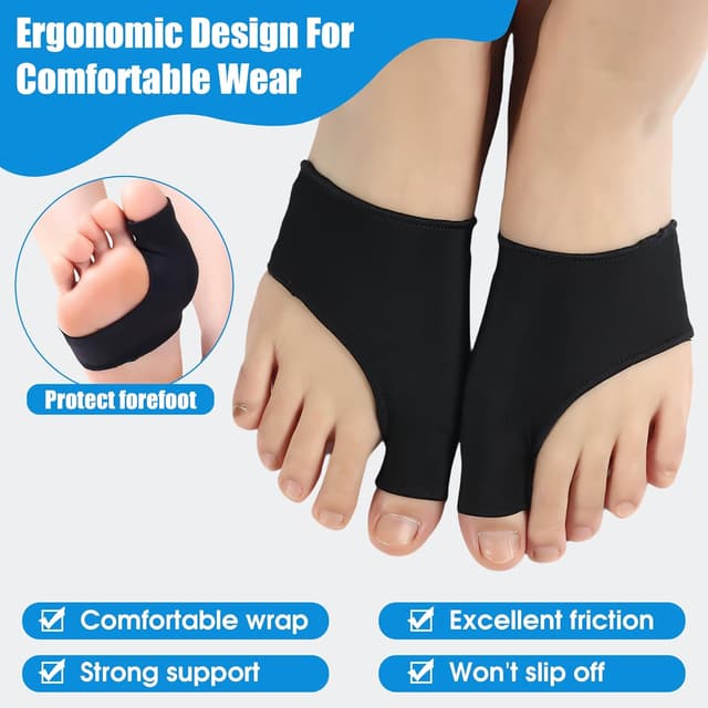 Detalle de EASICUTI Bunion Corrector Relief Sleeve (2 pairs) – gel cushion pads for hallux valgus protection