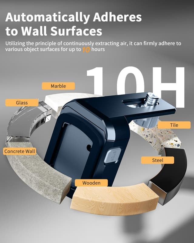 Detalle de Tyrry Livella Laser 4 in 1 con ventosa elettronica a vuoto, raccogli polvere per trapano e supporto a parete