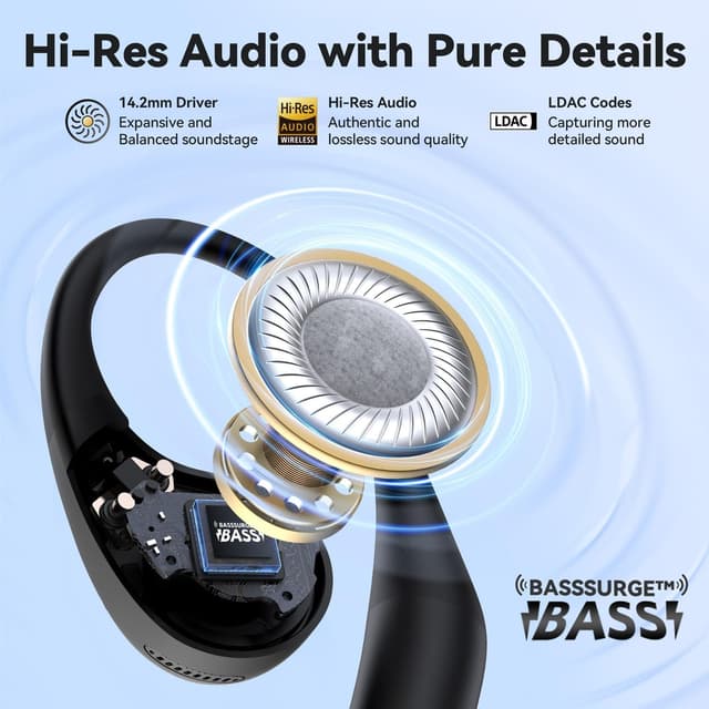 Detalle de EarFun OpenJump Open‑ear Headphones 42H