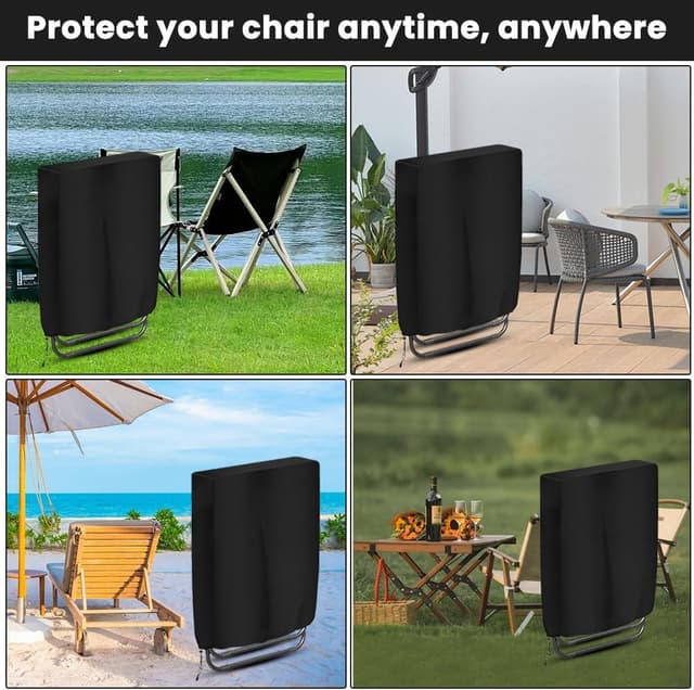 Thumbnail 6 de OFFCUP waterproof garden chair covers (2-pack), 210D Oxford fabric with drawstring and storage bag, 93x82cm