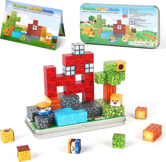 Detalle de Mini Magnetic Blocks for Travel 35pcs 🧱📍?