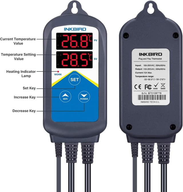 Detalle 2 de Inkbird ITC-306T aquarium thermostat with dual control 🌡