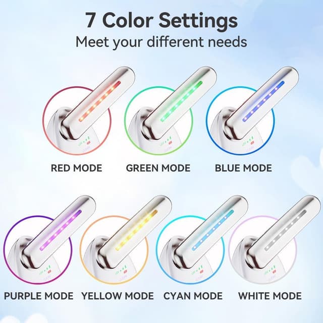 Detalle de Massaggiatore Viso Lifting elettrico antirughe con EMS, impacco caldo a 45°C e LED