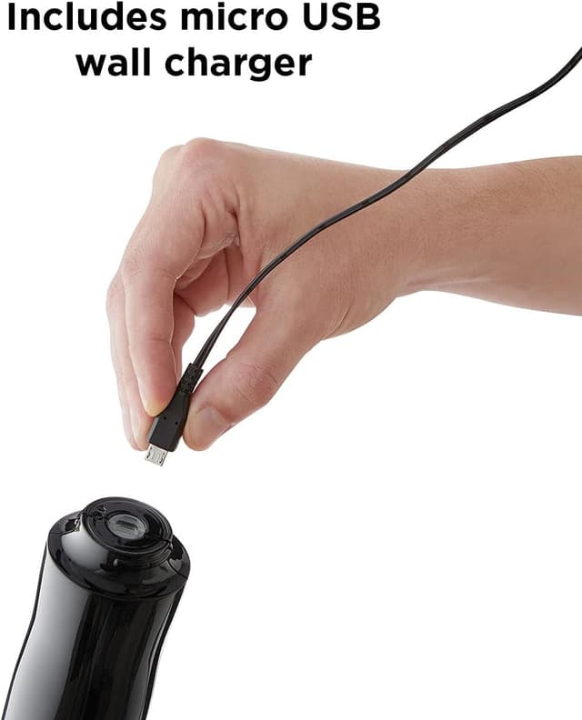 Detalle de RABBIT Automatic Electric Corkscrew Wine Opener (Cordless, Rechargeable) in Shiny Black