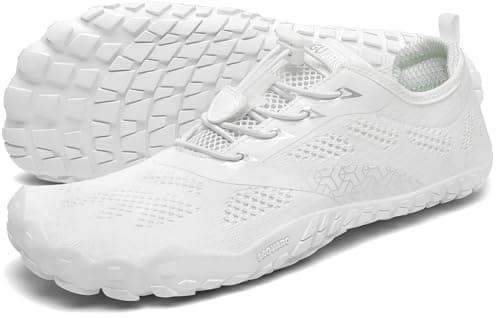 Detalle de SAGUARO Barefoot minimalistas para trail running (blanco, talla 47 EU)