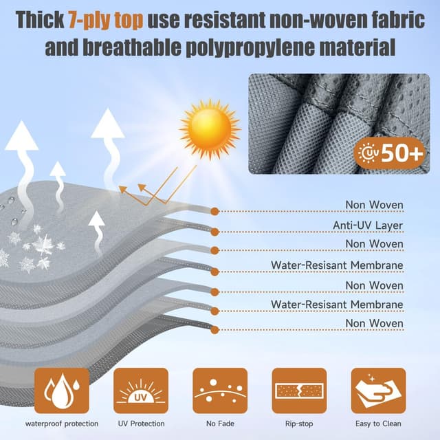 Detalle 2 de DikaSun Class C RV Cover (23' ~ 26') — 7-Layer Heavy-Duty Anti-UV Travel Trailer Cover