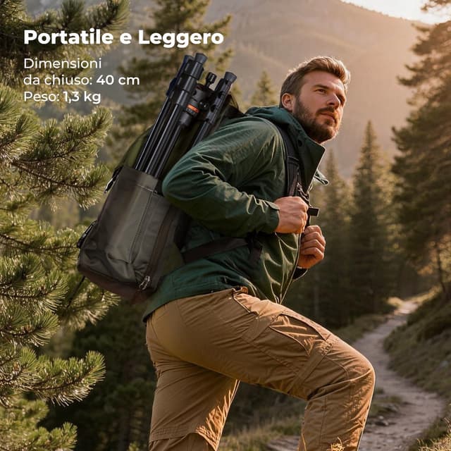 Detalle de K&F CONCEPT treppiede per fotocamera con testa sferica in alluminio O234A3+BH-36, con supporto per tablet