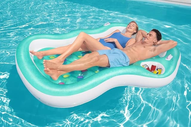 Detalle de Bestway Tumbona Inflable Isla, Cama Flotante para Piscina🛟