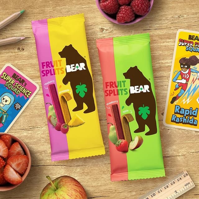 Detalle 2 de BEAR Fruit Splits Snacks Naturales 🍎 20 Sobres de 20g