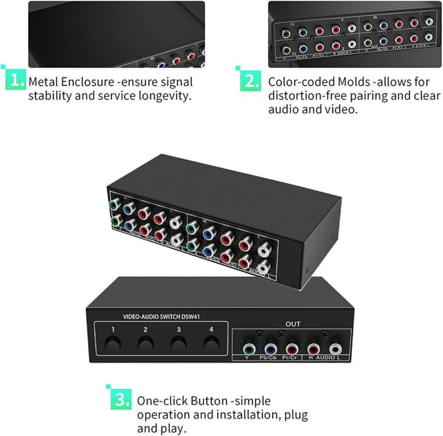 Thumbnail 4 de BolAAzuL Component AV Switcher 4‑way for Retro Gaming
