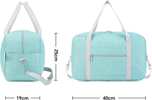 Thumbnail 6 de Underseat Foldable Travel Duffel Bag for Ryanair Cabin Bags (40x30x20) – 20L Mint Green with Shoulder Strap