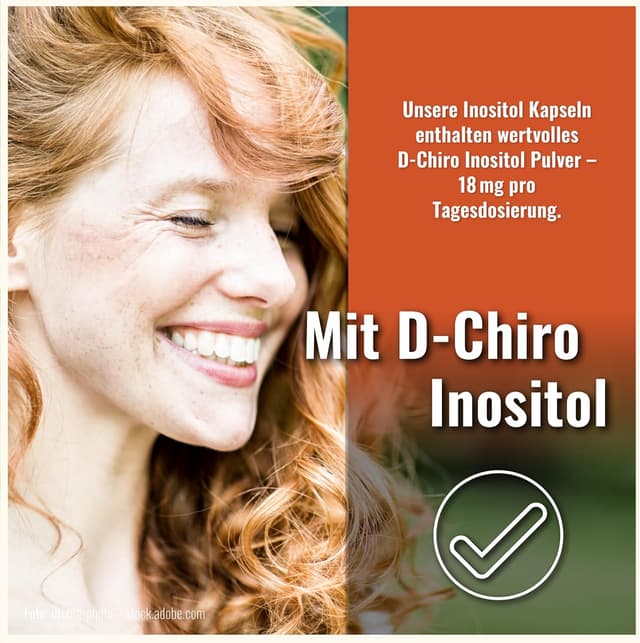 Detalle de Inositol Kapseln (Inositol Komplex) – 180 Kapseln mit Myo- und D-Chiro-Inositol