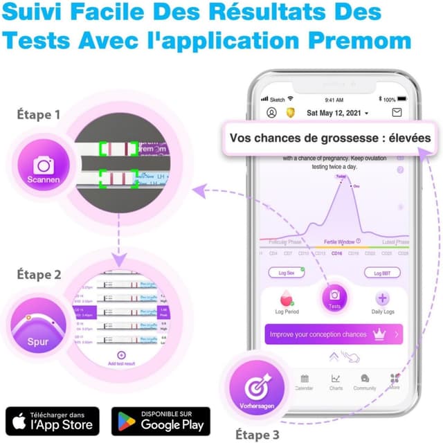 Thumbnail 3 de Easy@Home 40 tests d'ovulation 🧪
