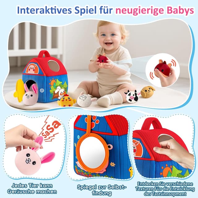 Detalle 2 de SAIMAND Überraschungs-Scheune Spielzeug für Babys ab 6 Monaten