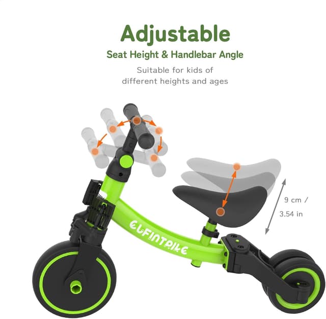 Detalle de besrey 5-in-1 Toddler Bike for Ages 1–4, Removable Pedals