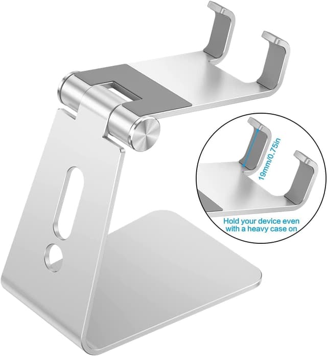 Detalle 2 de OMOTON Adjustable Aluminum Phone Stand with Charging Port