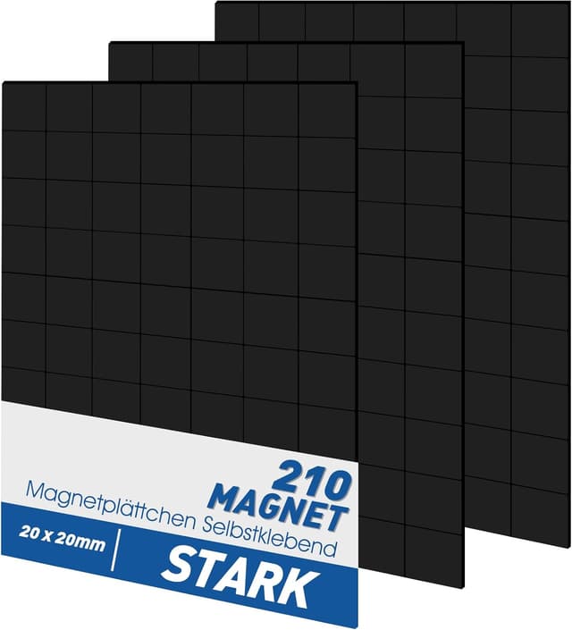 Detalle de 20x20mm Magnetplättchen 210 Stück für Fotos