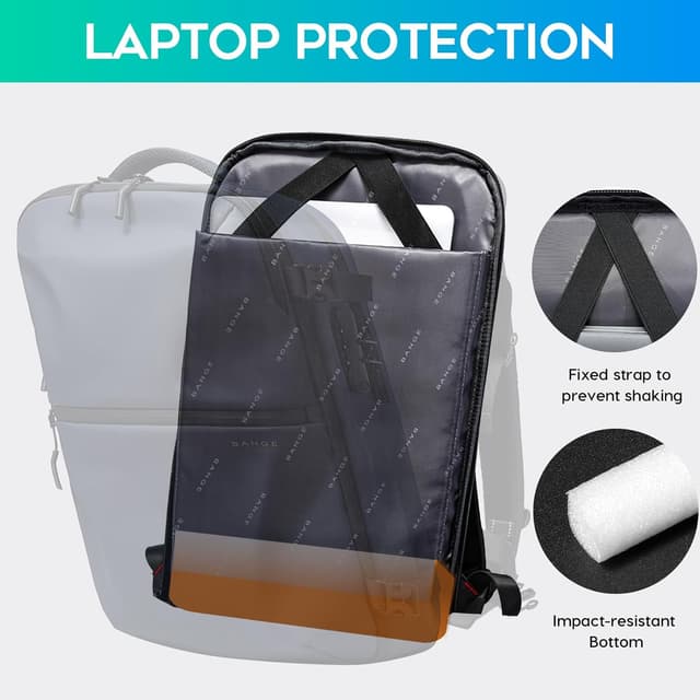 Detalle de BG FUTURE AESTHETICS Reiserucksack mit TSA-Zahlenschloss, wasserdichtem Polyester und Laptopfach bis 15,6 Zoll