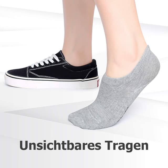 Detalle de Falechay 10 Paar Sneaker Socken No-Show (Füßlinge) aus Baumwolle – für Damen & Herren