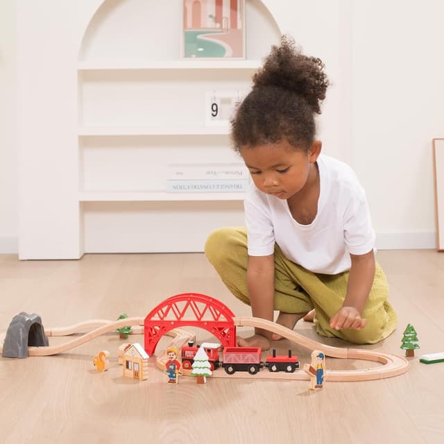 Thumbnail 6 de Giant bean Holzeisenbahn 36 Teile 🚂