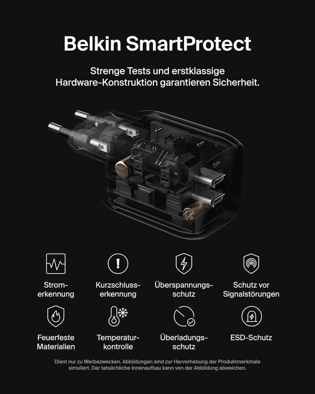 Thumbnail 6 de Belkin Gaming USB-C Ladegerät mit 2 Anschlüssen (65 W, GaN) für Nintendo Switch 2, iPhone & mehr – Schwarz