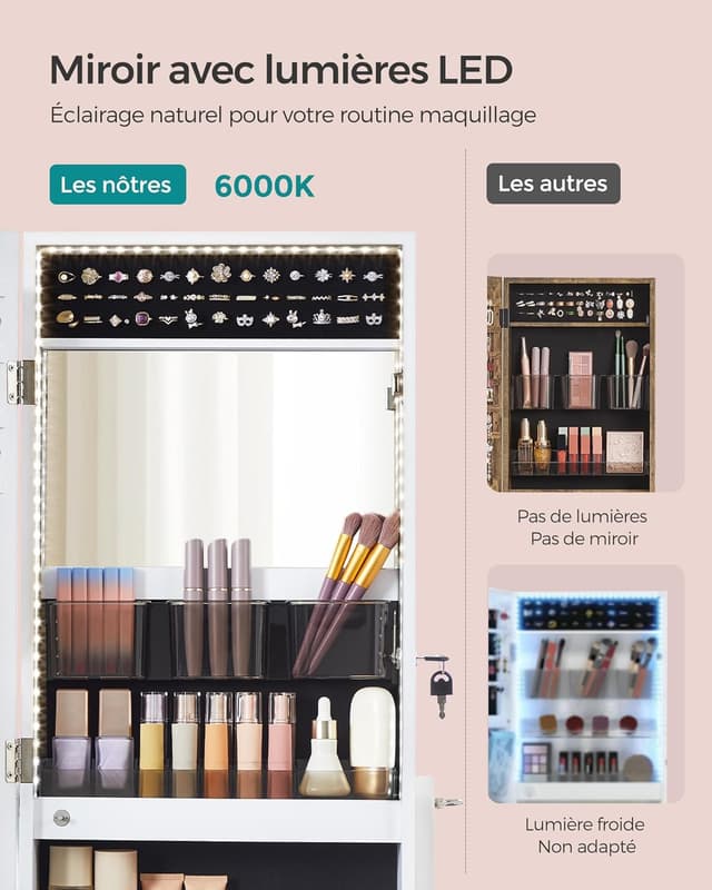 Thumbnail 2 de SONGMICS Armoire à Bijoux sur Pied JJC023W01