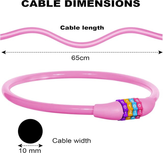 Detalle 2 de Ainiv Bicycle Padlock 65 cm cable lock