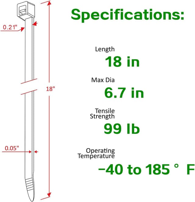 Thumbnail 1 de Long Cable Ties 450mm White