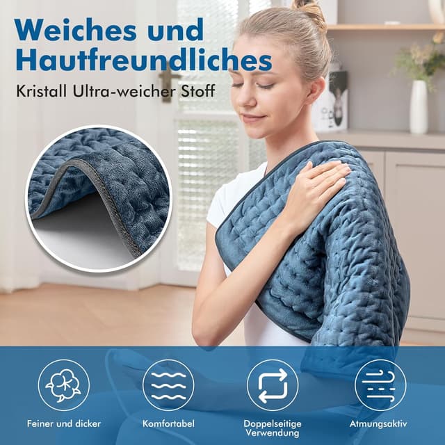 Detalle 2 de Mowend elektrisches Heizkissen (50 x 60 cm) mit Abschaltautomatik und 6 Heizstufen