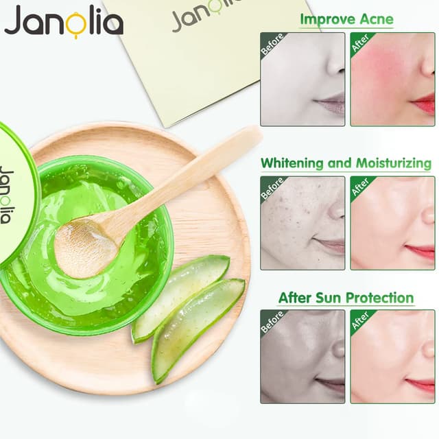 Detalle 2 de Janolia Aloe Vera Gel 300 ml – beruhigende Aloe-Gesichtscreme für Gesicht & Körper mit feuchtigkeitsspendendem Aloe-Extrakt