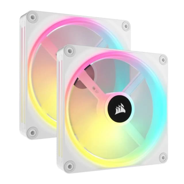 Detalle de Corsair iCUE Link QX140 RGB Kit de Expansión PWM 2x de ventiladores de 140 mm en blanco