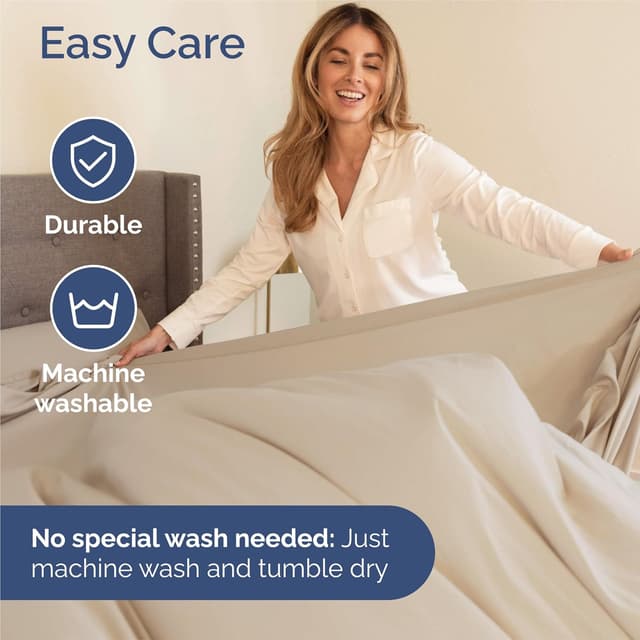 Detalle 2 de CGK Unlimited King 6-Piece Sheet Set (Wheat) — Ultra-Soft, Comfy Breathable Cooling Bedding with Deep Pockets