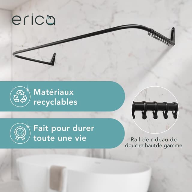 Detalle de Erica Tringle de douche en forme de U 70x165x70