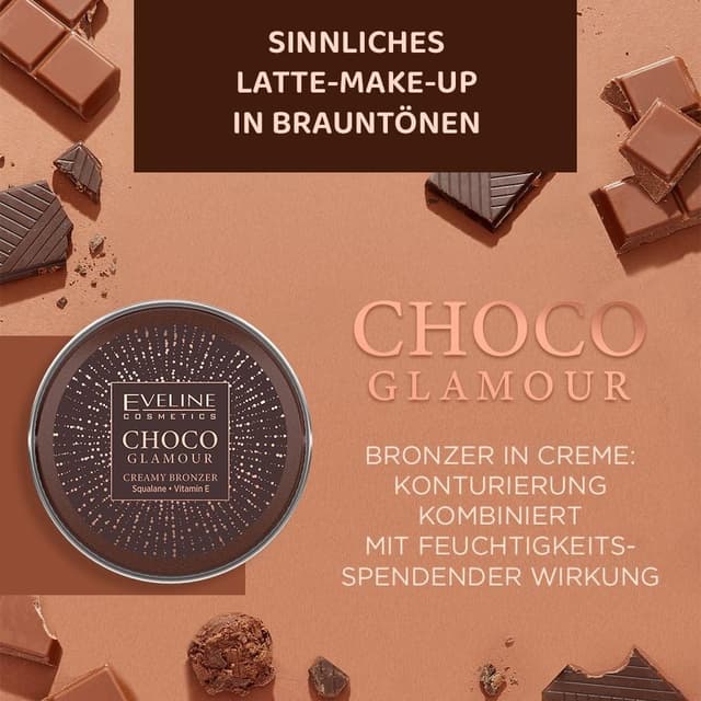 Detalle de Eveline Cosmetics Choco Glamour Cream Bronzer mit Squalan & Vitamin E (30 g)