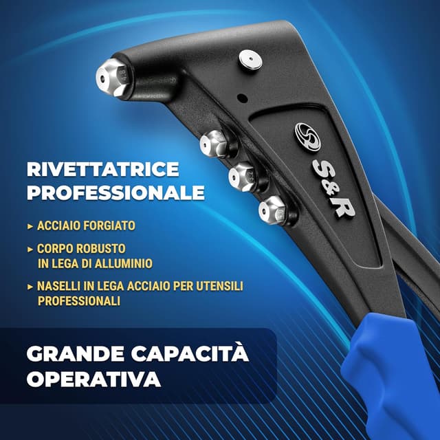 Detalle 2 de S&R Rivettatrice Manuale Professionale 470 pezzi