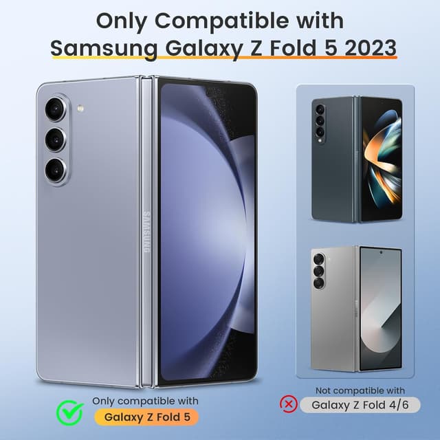 Detalle de VEGO for Galaxy Z Fold 5 Case with Hinge Protection, Screen Protector, 360° Magnetic Kickstand & Slide Camera Cover (Green)