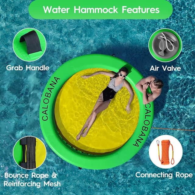 Thumbnail 6 de CALOBANA 8ft Inflatable Round Water Hammock Floating Ring Dock Platform for Adults