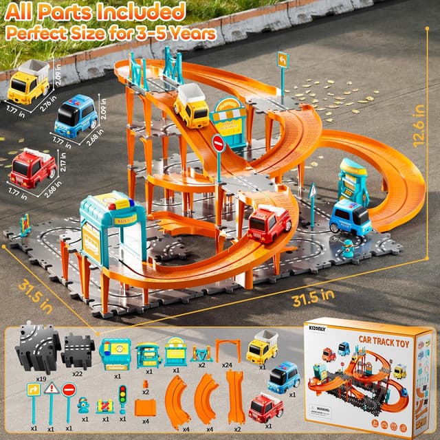 Thumbnail 5 de KIZONLY Puzzle Racer 4-Tier Car Track Set