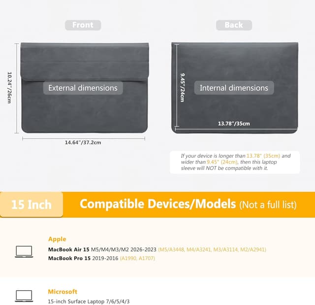 Detalle de Laptop case sleeve with stand, 15 inch