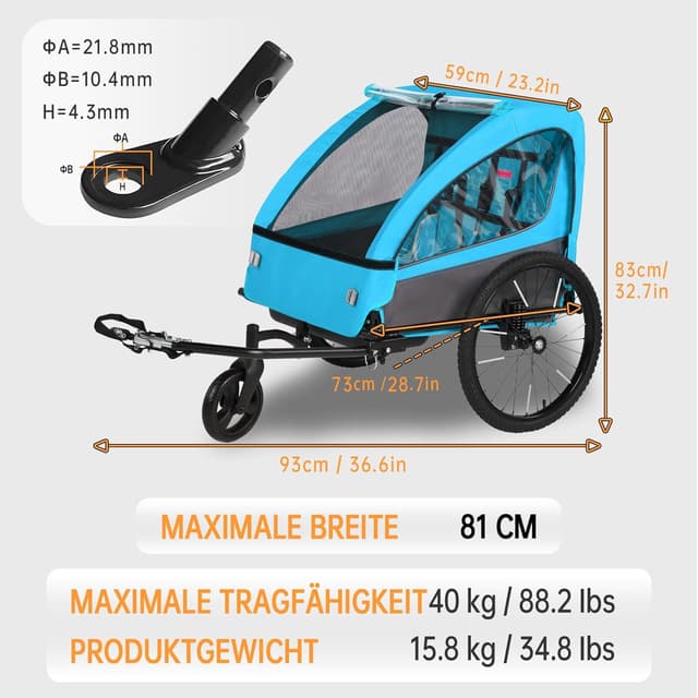 Detalle de Fiximaster Remorque vélo 2 en 1 2 places