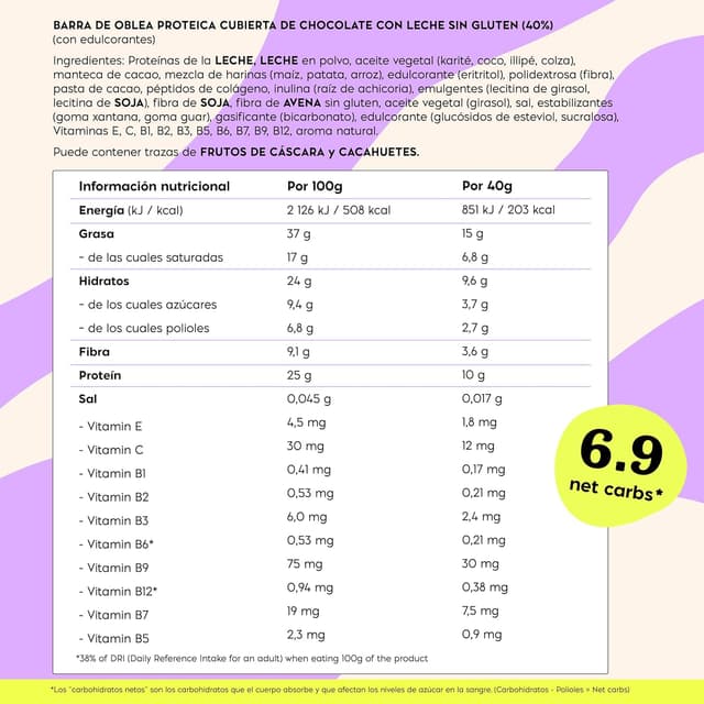 Thumbnail 6 de NICKS Protein wafer Vainilla 25% proteína