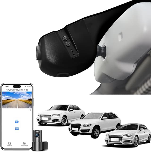 Detalle de mangoal MANGOAL 4K+1080P Dash Cam Auto anteriore/posteriore su misura per Audi (Modello B, nero) con WiFi e sensore G