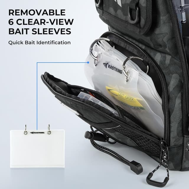 Detalle 2 de KastKing BaitSpace Fishing Sling Bag (Rod & Beverage Holder) for Tackle Storage