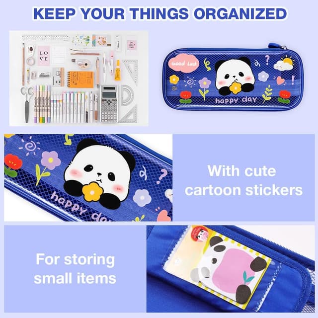 Detalle 2 de OFFCUP Astuccio Scuola due scomparti Blu