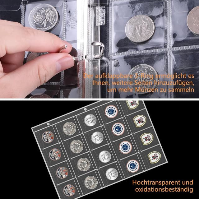Thumbnail 5 de JUNDUN Feuerfestes Münzsammelalbum 260 Taschen